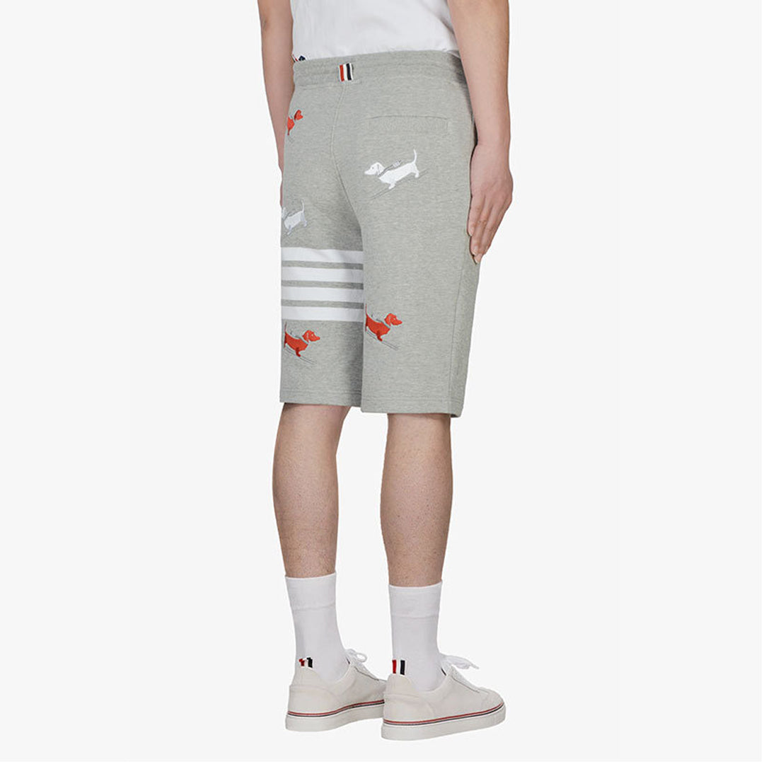 Thom BrowneMen's Embroidery Sports Shorts - 100% Cotton Made in Japan with 4-Bar Detail