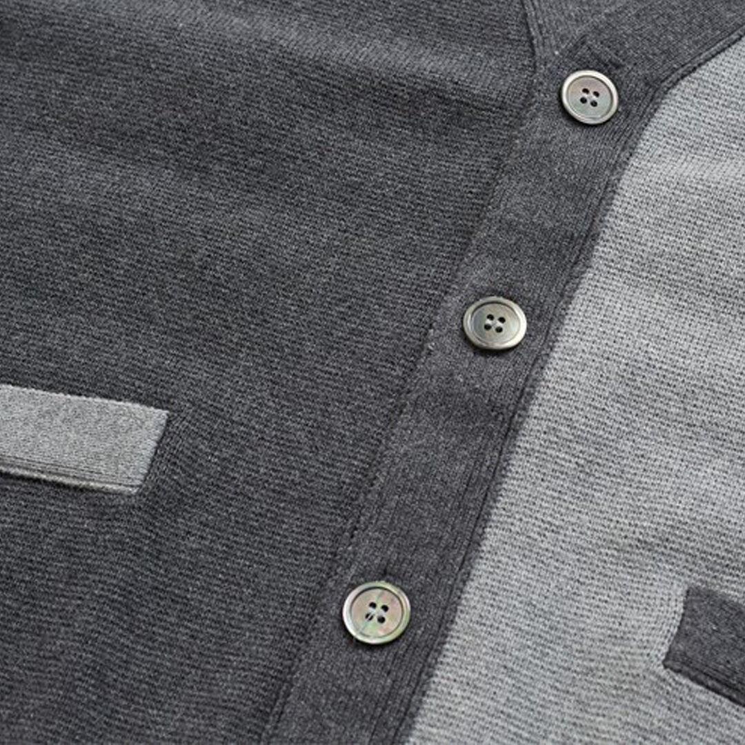Thom BrowneMen's Classic V-Neck Knitted Cardigan with 4-Bar Sleeve Detail