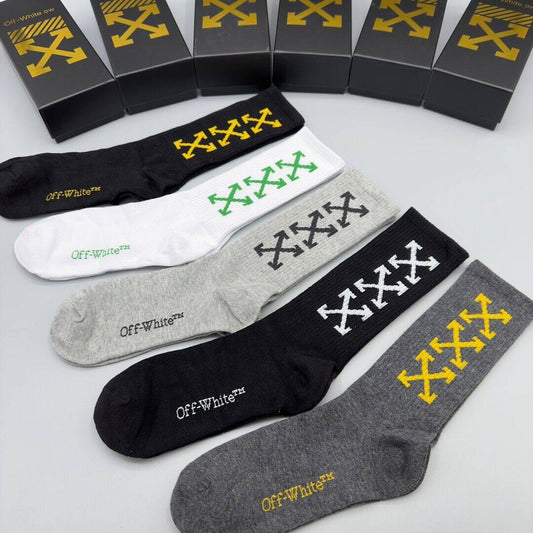 OFF-WHITE  Pure Cotton Mid-Length Socks