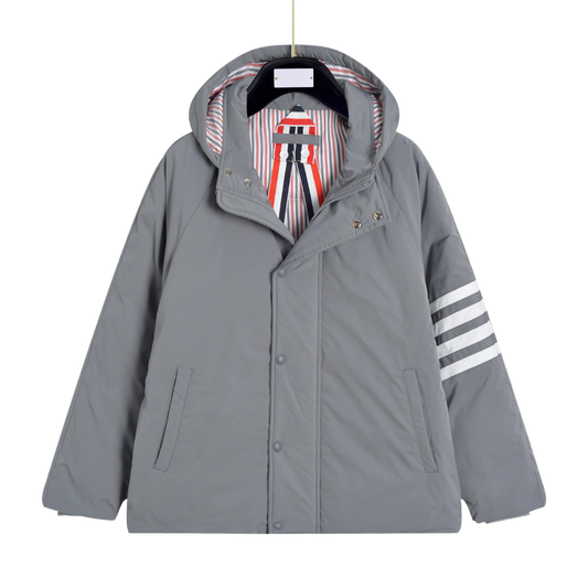 Thom BrownePremium 4-Bar Wool Blend Coat - 80% Pure Wool