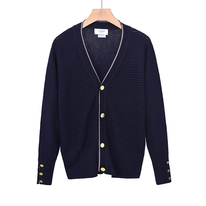 Thom BrowneClassic V-Neck Knitted Cardigan Sweater