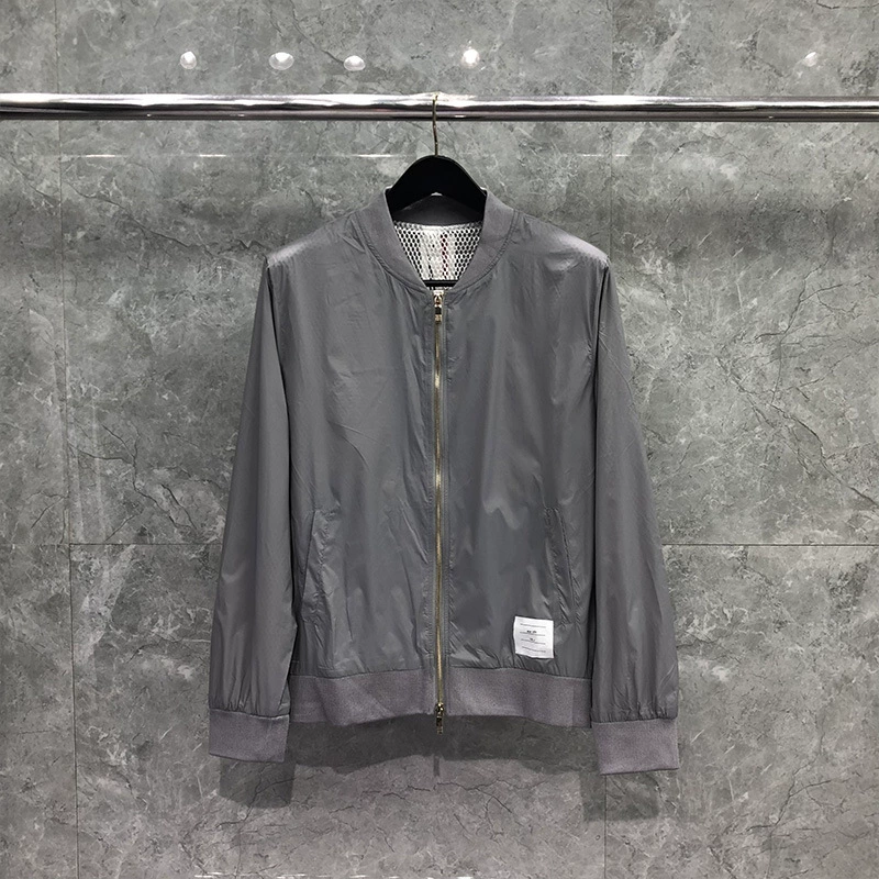 Thom Browne4-Bar Back Stripe Jacket with Signature Grosgrain Detail