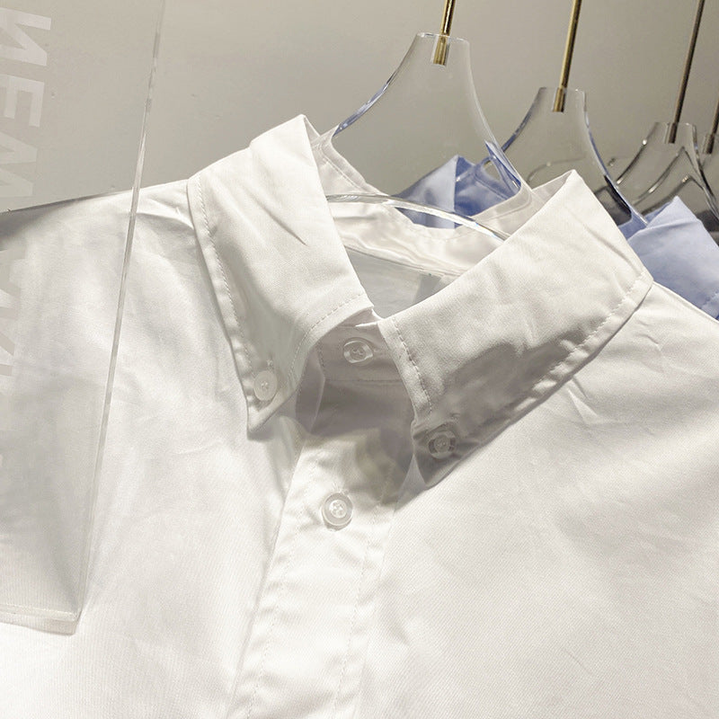 Thom BrowneWomen's Short Sleeve Cotton Shirt - Japanese Craftsmanship