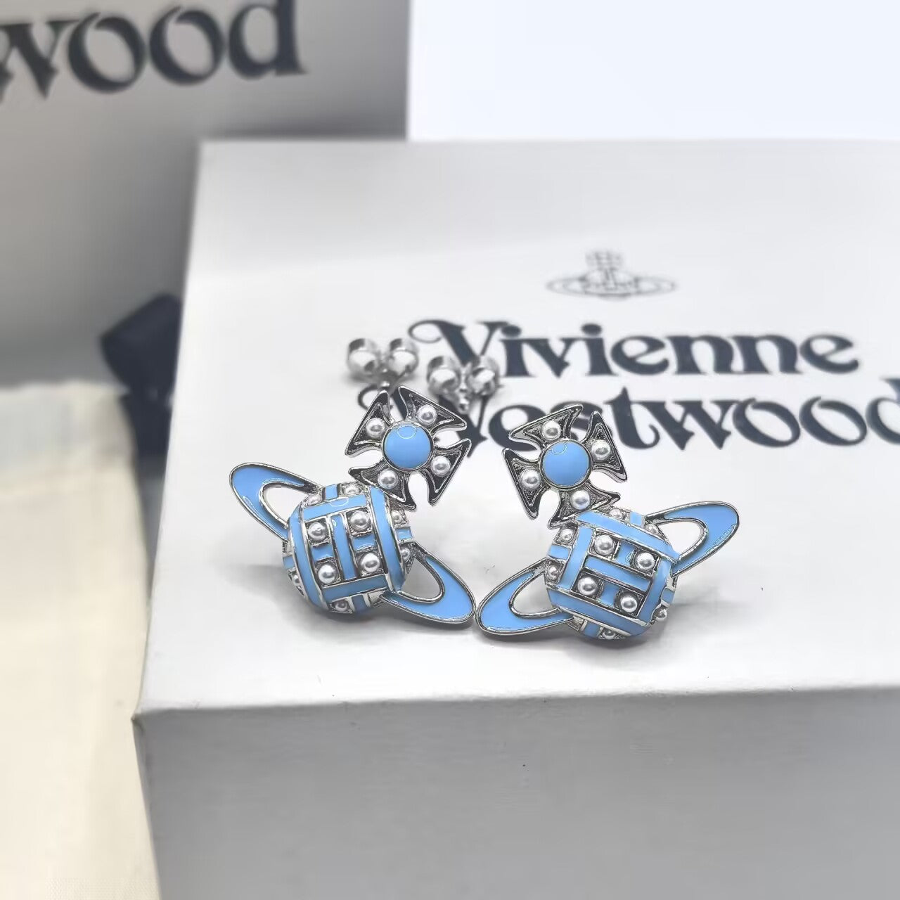 Vivienne Westwood Planet Stud Earrings
