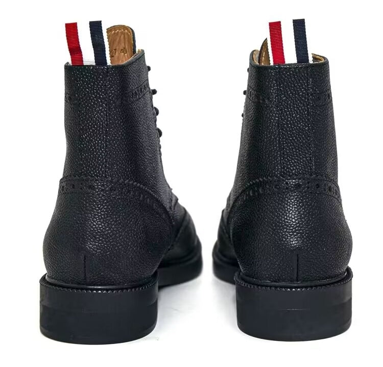 Thom BrowneMen's Top-Tier Premium Leather Dress Shoes with Grosgrain Buckle - Superior Quality