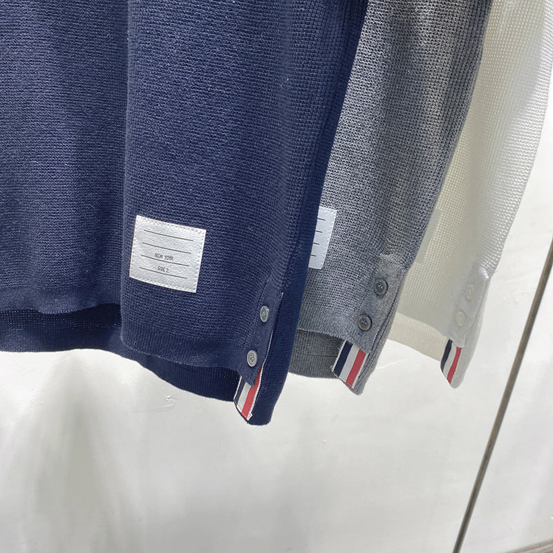 Thom BrowneTextured Waffle Cotton T-Shirt - Japanese Crafted Button-Front Tee