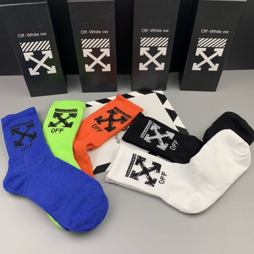 OFF-WHITE  Pure Cotton Mid-Length Socks