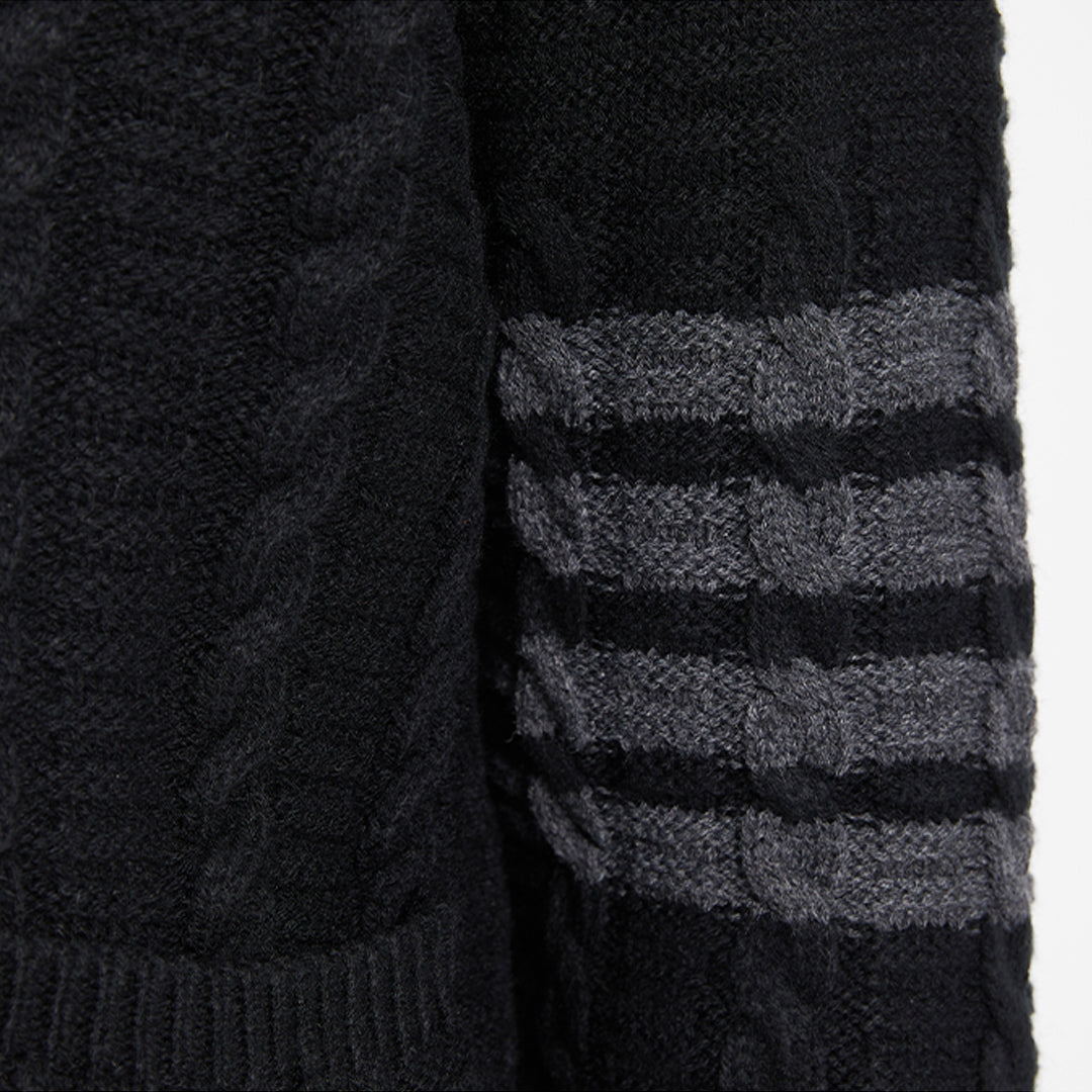 Thom BrowneMen's Classic V-Neck Knitted Cardigan with 4-Bar Sleeve Detail