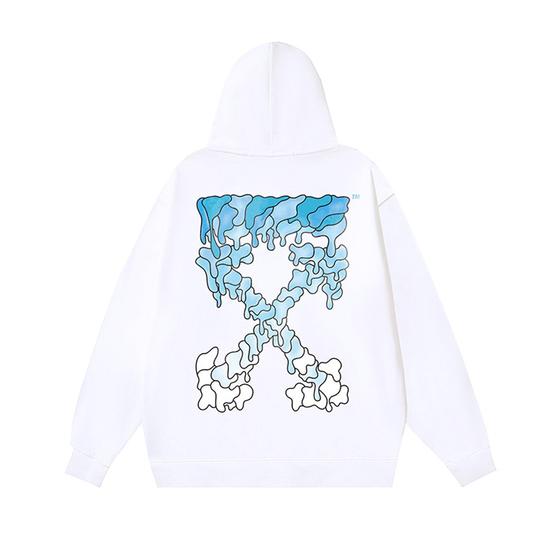 OFF-WHITELogo Print Oversized Hoodie – Dual-Tone | 100% Cotton