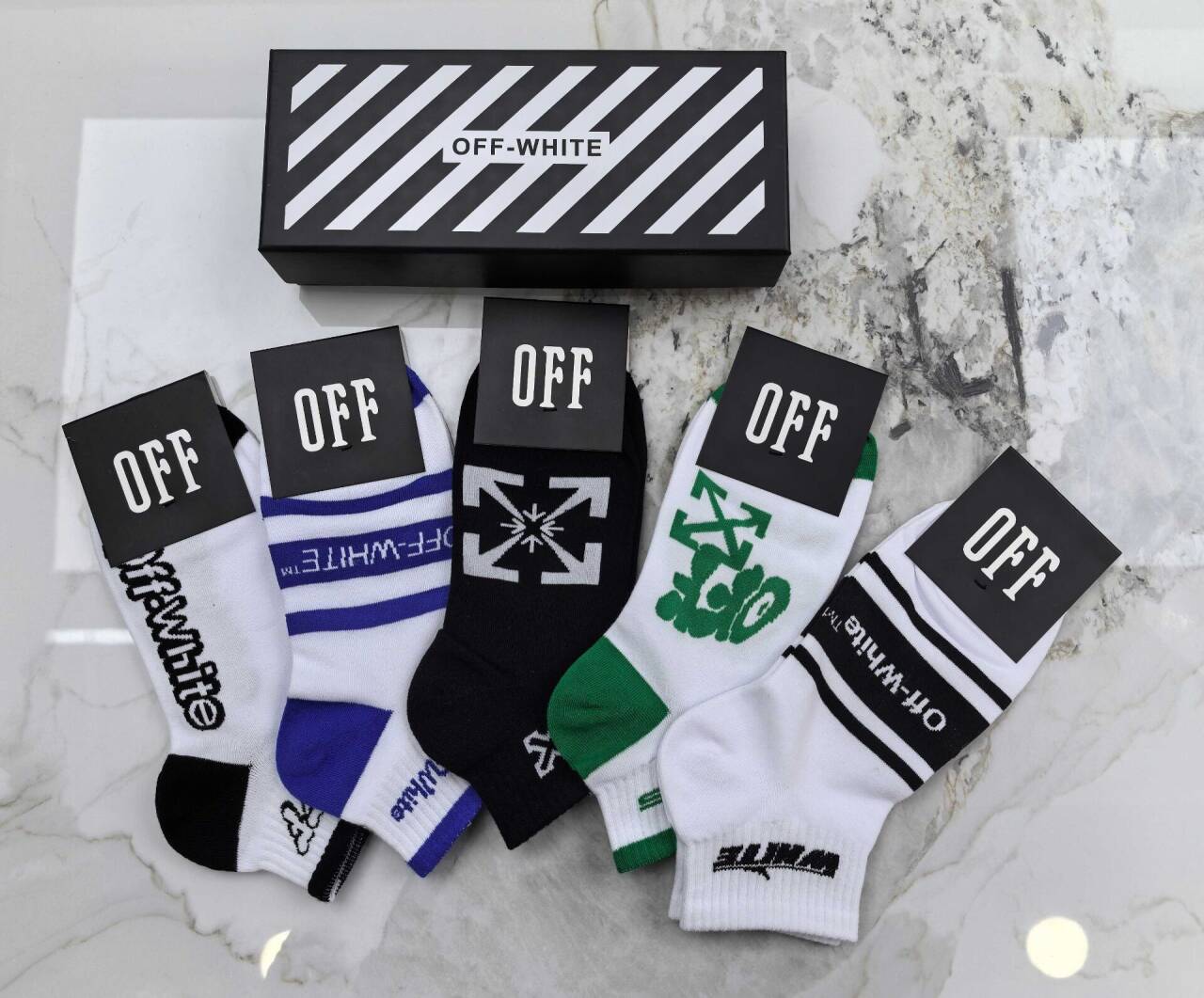 OFF-WHITEPure cotton low-cut socks