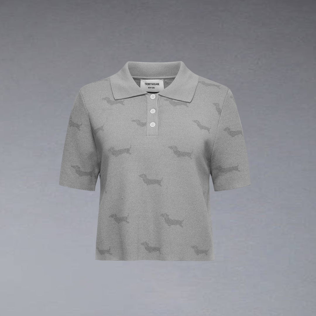 Thom BrowneWomen's Puppy Embroidered Polo Shirt - Premium Cotton