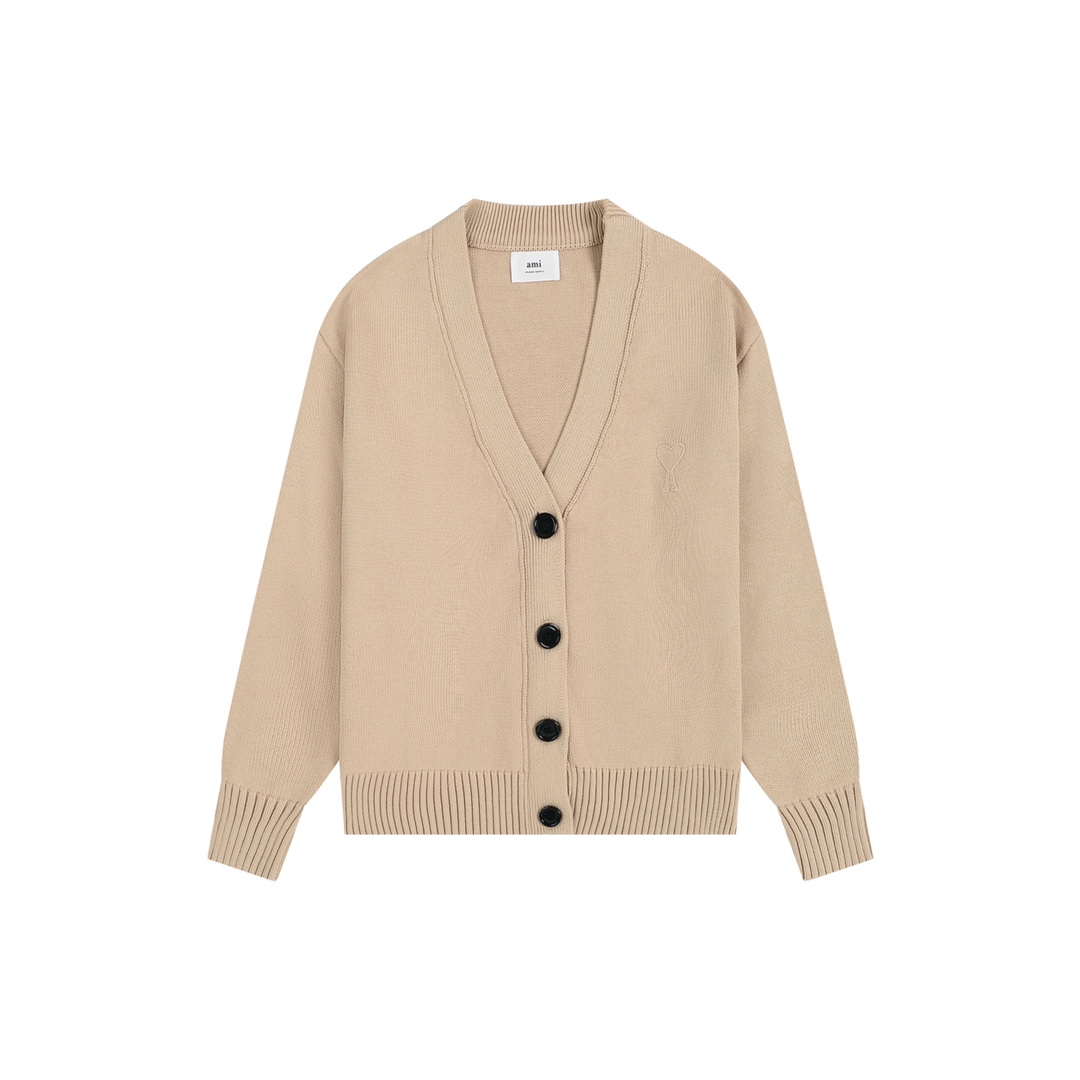 AMI PARISCotton and Wool Knitted Cardigan