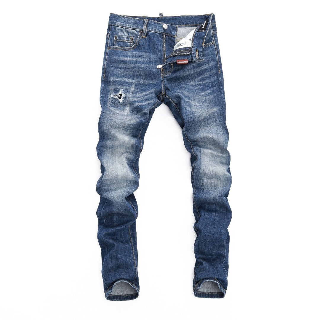 DSQ2 Men's Slim Fit Blue Jeans – Dark Wash Stretch Denim