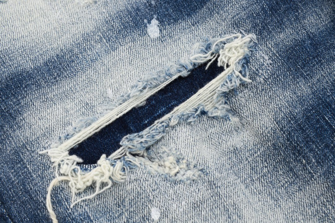DSQ2 Men's Slim Fit Ripped Jeans – Dark Wash Stretch Denim