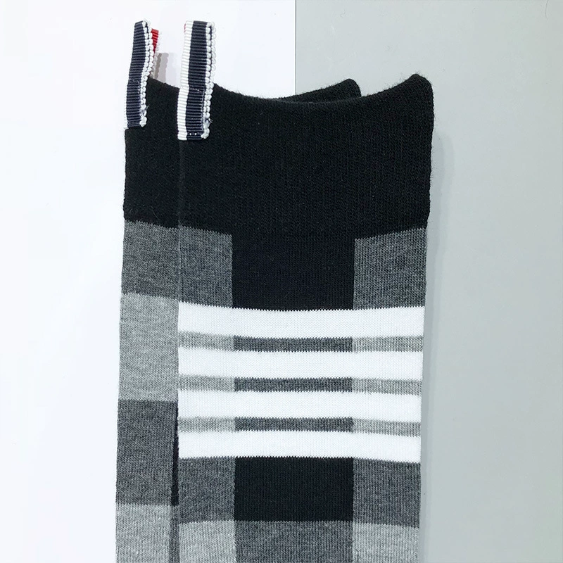 Thom BrownePremium Four-Stripe Checkered Socks - 3-Pair Value Pack