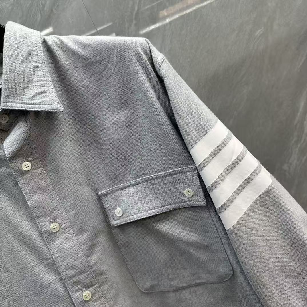 Thom BrowneMen's Casual Oxford Shirt - 100% Cotton Button-Front Shirt