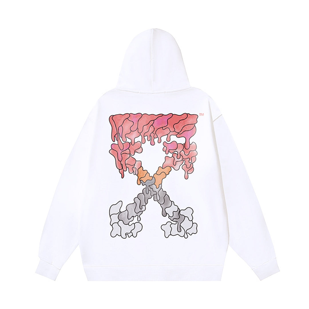 OFF-WHITELogo Print Oversized Hoodie – Dual-Tone | 100% Cotton