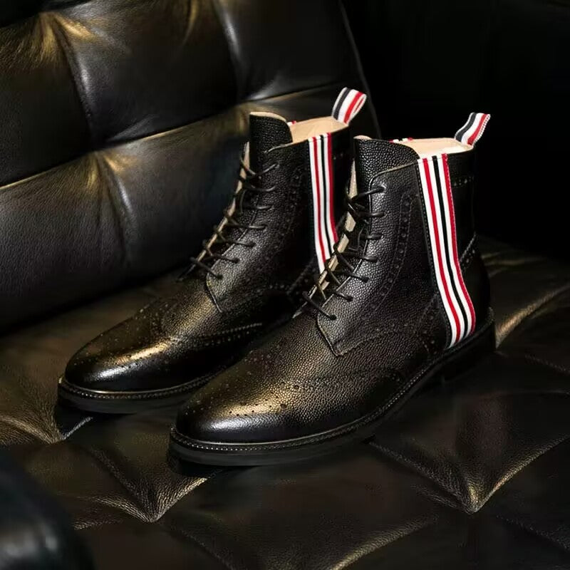 Thom BrowneMen's Top-Tier Premium Leather Dress Shoes with Grosgrain Buckle - Exceptional Craftsmanship