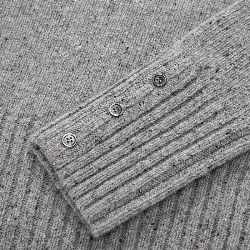 Thom BrowneMen's Classic Crew Neck Merino Wool Sweater with 4-Bar Detail