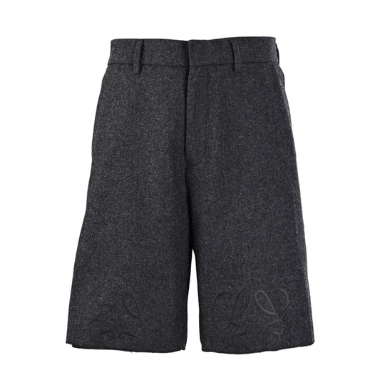 LOEWE Semi-Embroidered Flannel Shorts