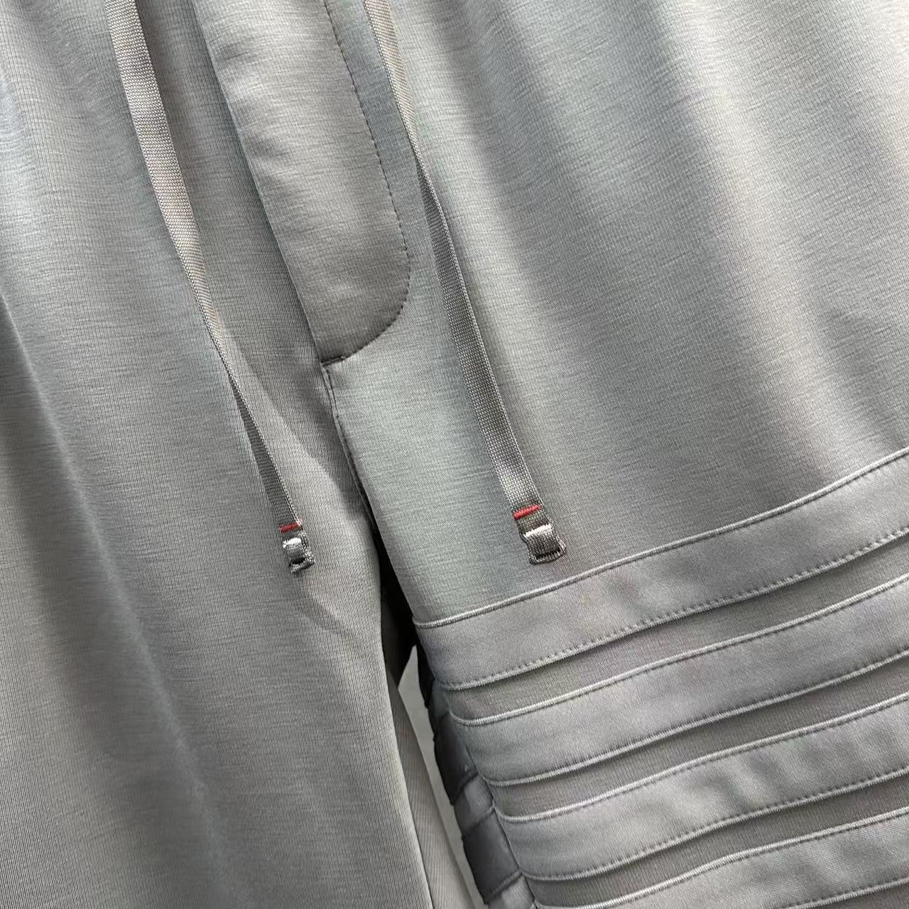 Four-Stripe Tech Fabric Straight-Leg Casual Trousers
