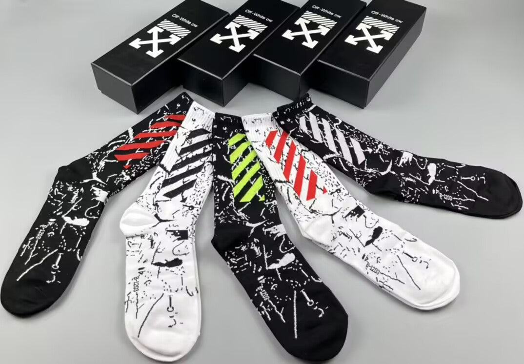 OFF-WHITE  Pure Cotton Mid-Length Socks