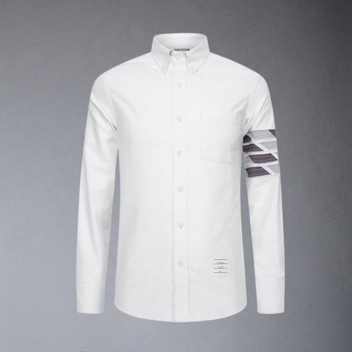 Thom BrowneMen's Business Oxford Shirt - 100% Cotton Button-Front Dress Shirt