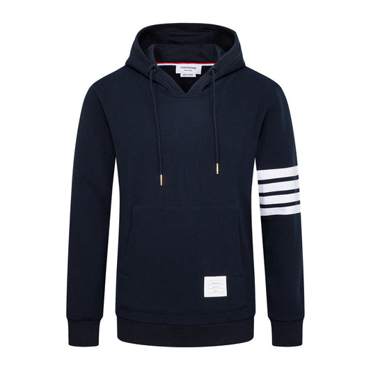 Thom Browne  4-Bar Classic Couple Hoodie with Signature Stripe Detail
