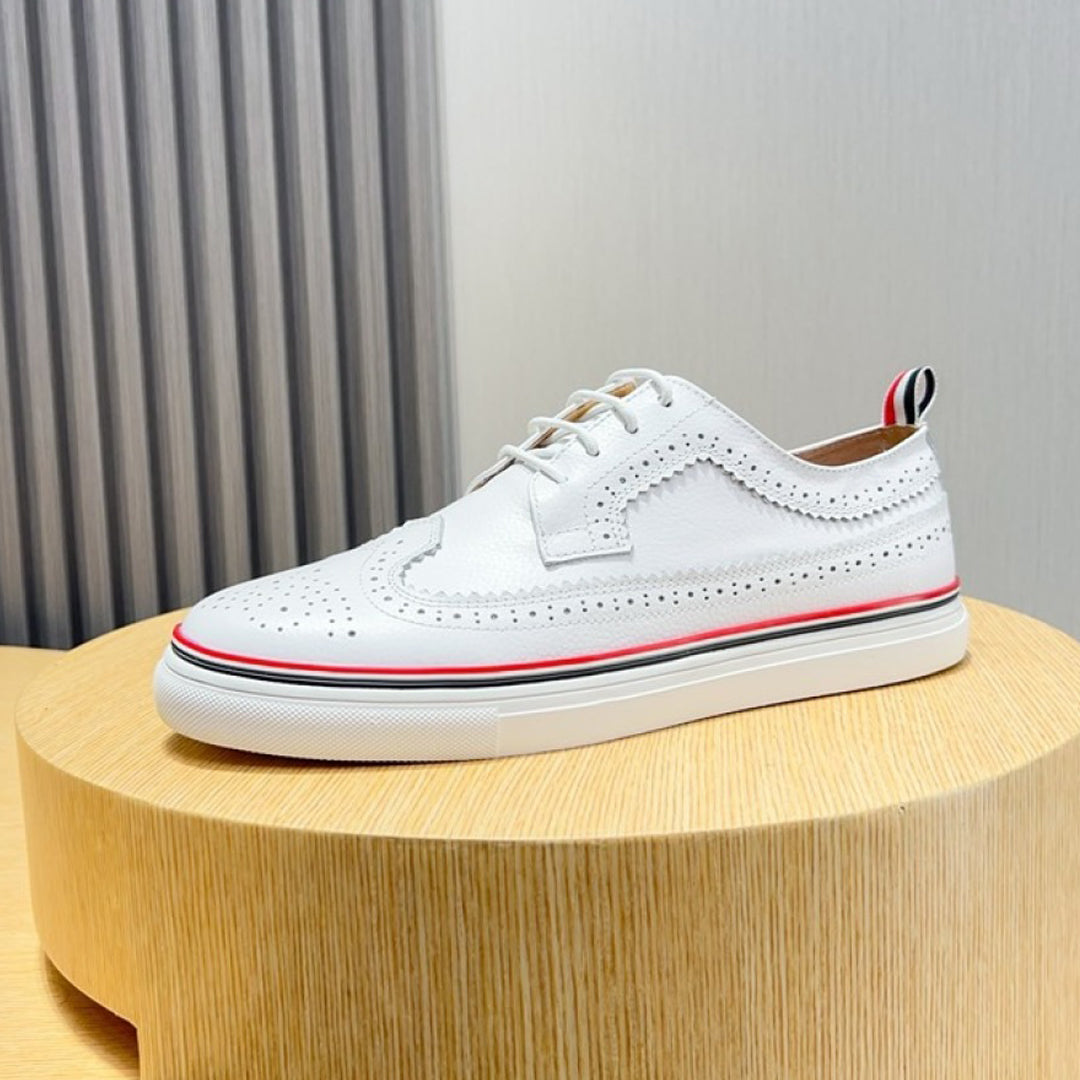 Thom BrownePremium Leather Sneakers with Grosgrain Buckle - Three Color Options