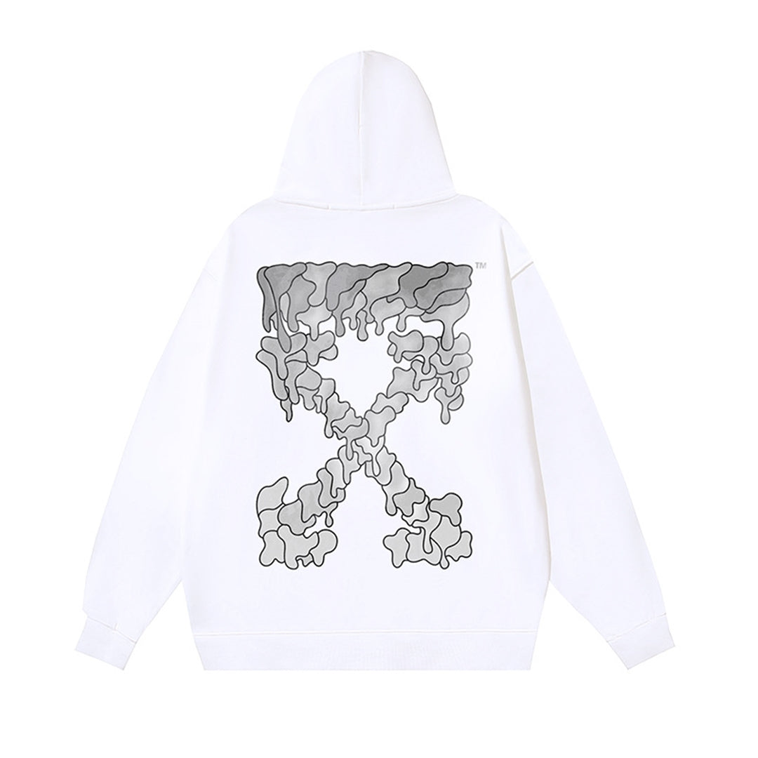 OFF-WHITELogo Print Oversized Hoodie – Dual-Tone | 100% Cotton