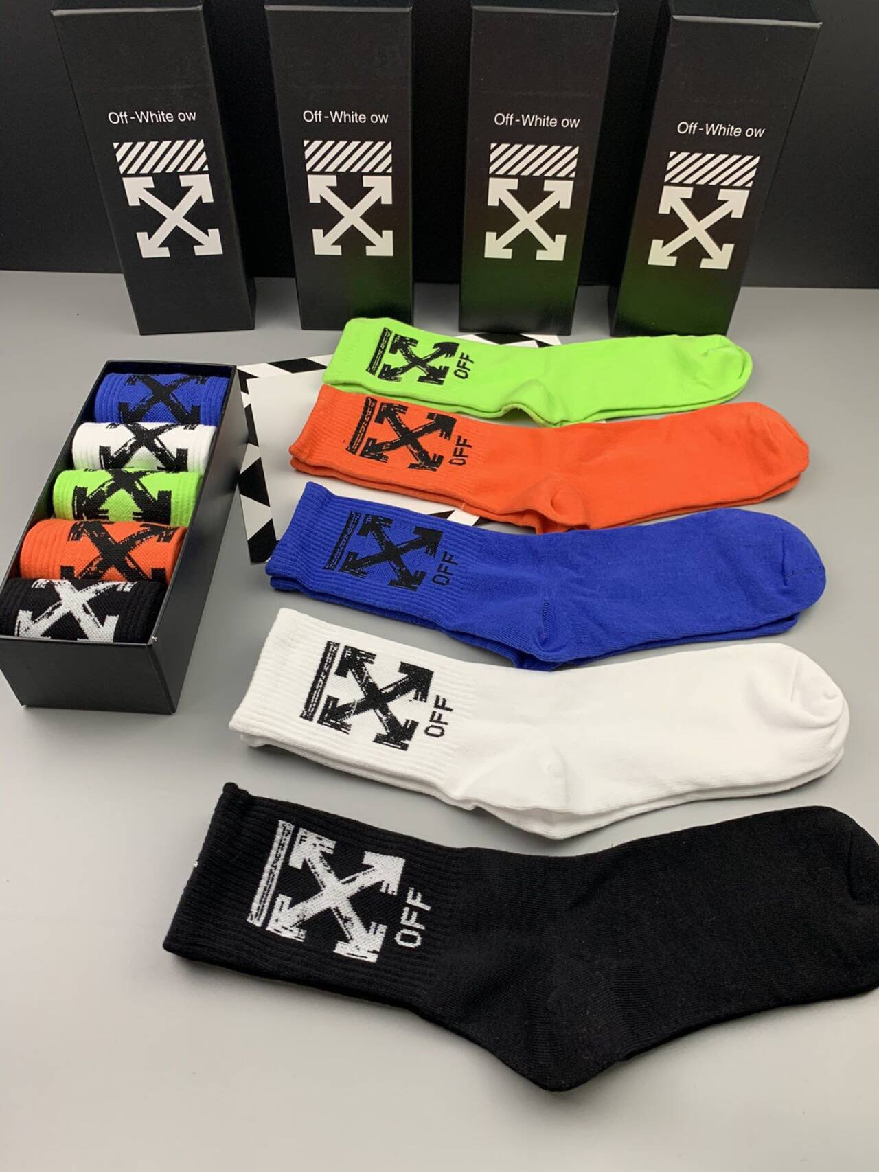 OFF-WHITE  Pure Cotton Mid-Length Socks
