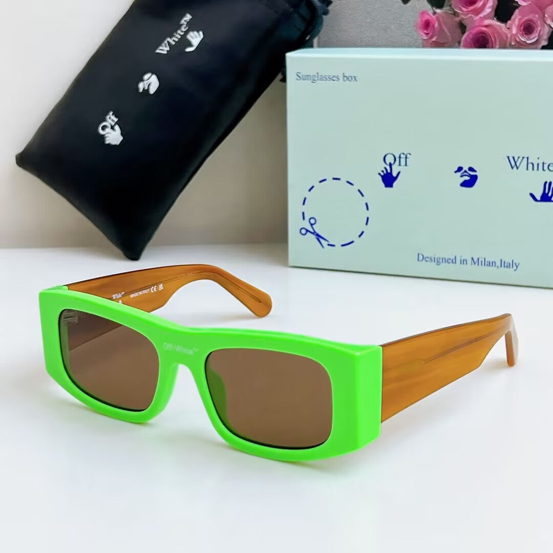 OFF-WHITE Arrow Logo Sunglasses - Designer Acetate Frame Eyewear
