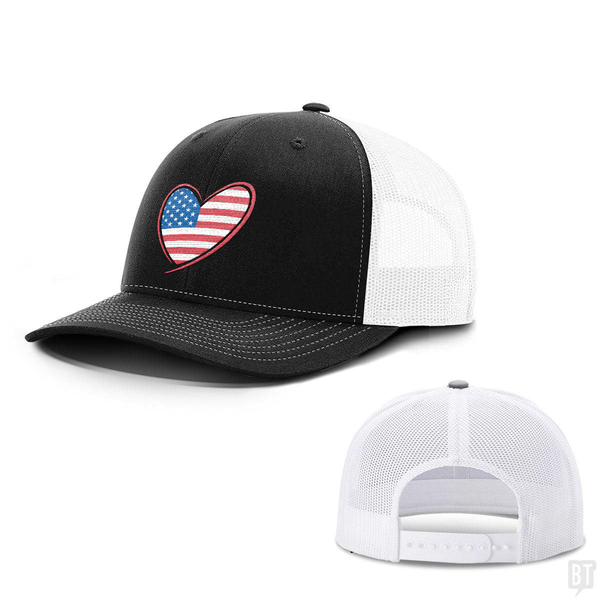 Heart US Flag Hats