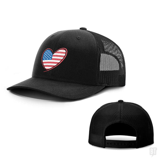Heart US Flag Hats