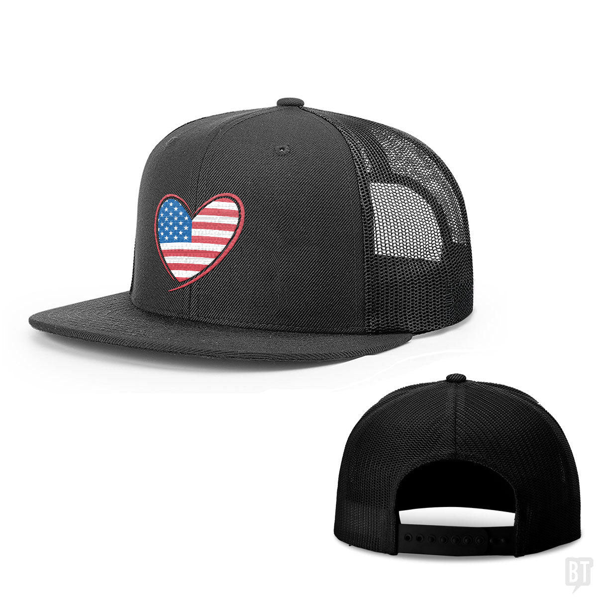 Heart US Flag Hats