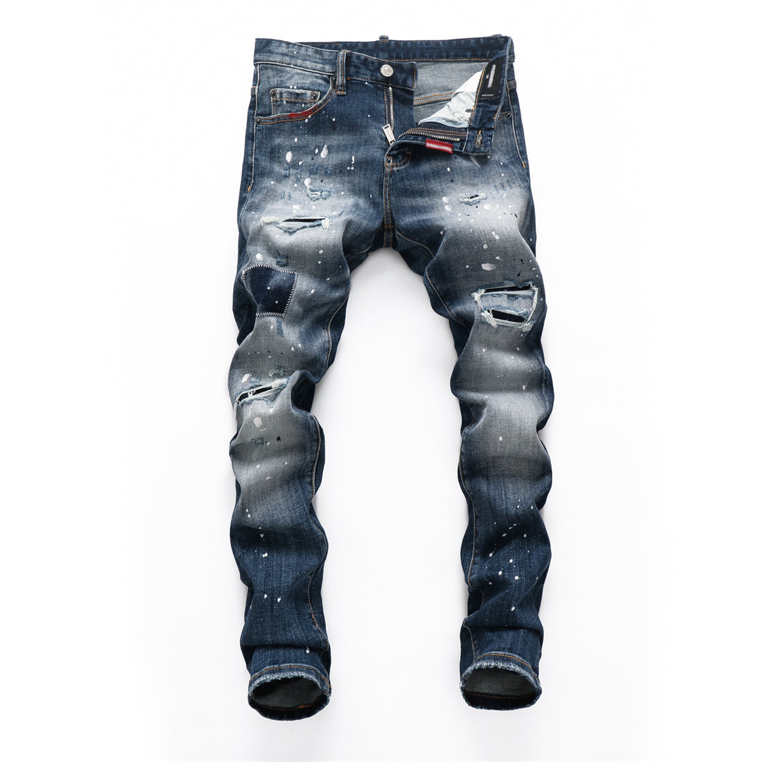 DSQ2 Men's Slim Fit Ripped Jeans – Dark Wash