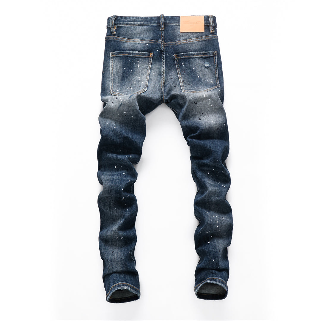 DSQ2 Men's Slim Fit Ripped Jeans – Dark Wash