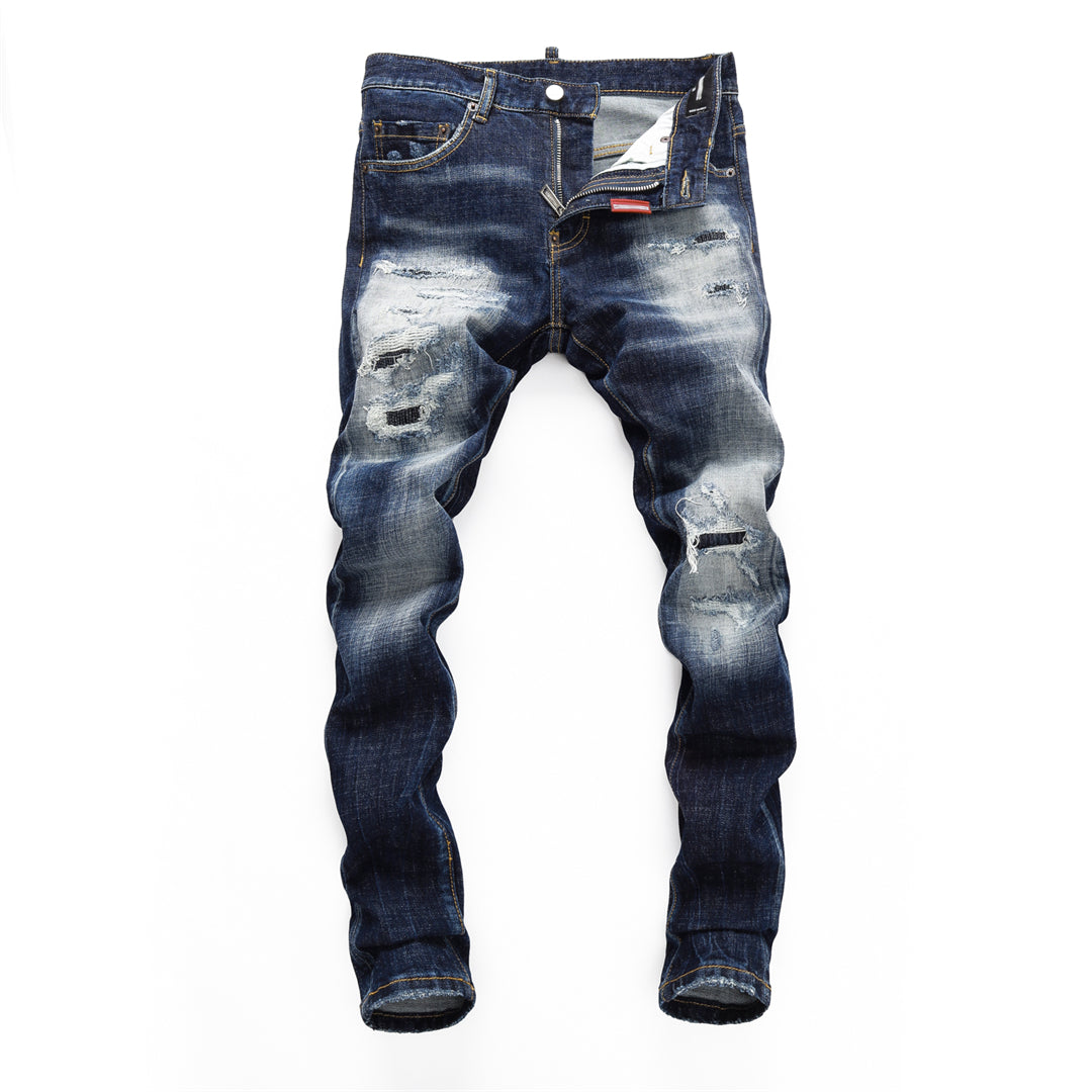 DSQ2 Men's Slim Fit Ripped Jeans – Dark Wash