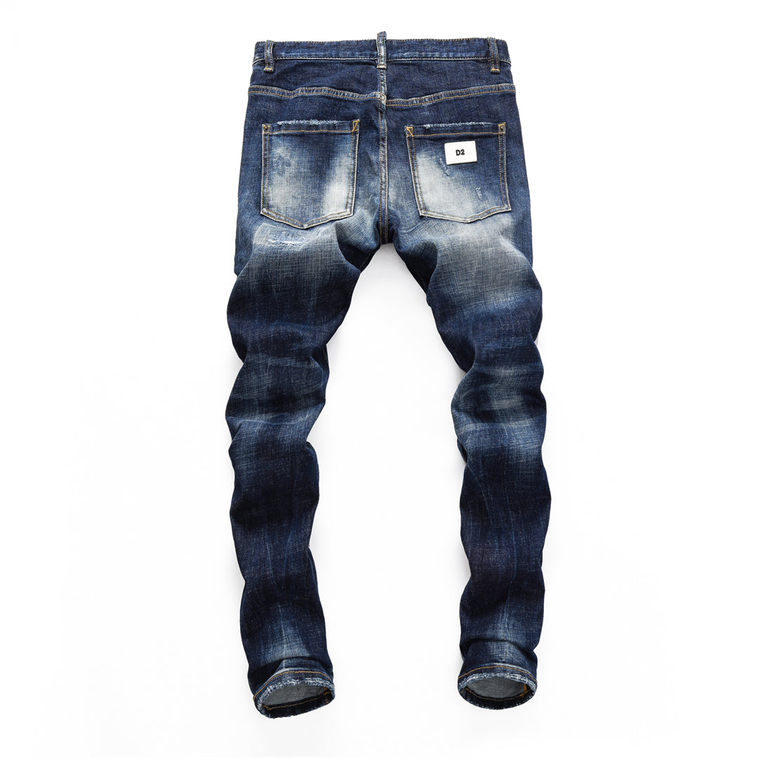 DSQ2 Men's Slim Fit Ripped Jeans – Dark Wash