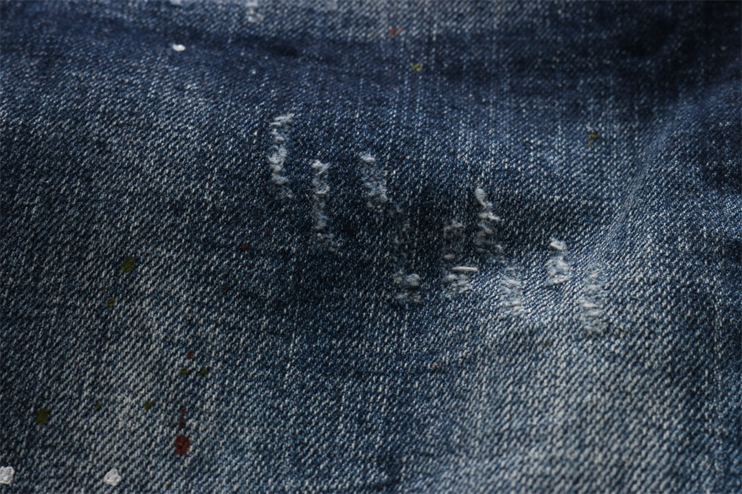 DSQ2 Men's Slim Fit Dark Wash Jeans – Stretch Denim with Sewn-on Logo Detail