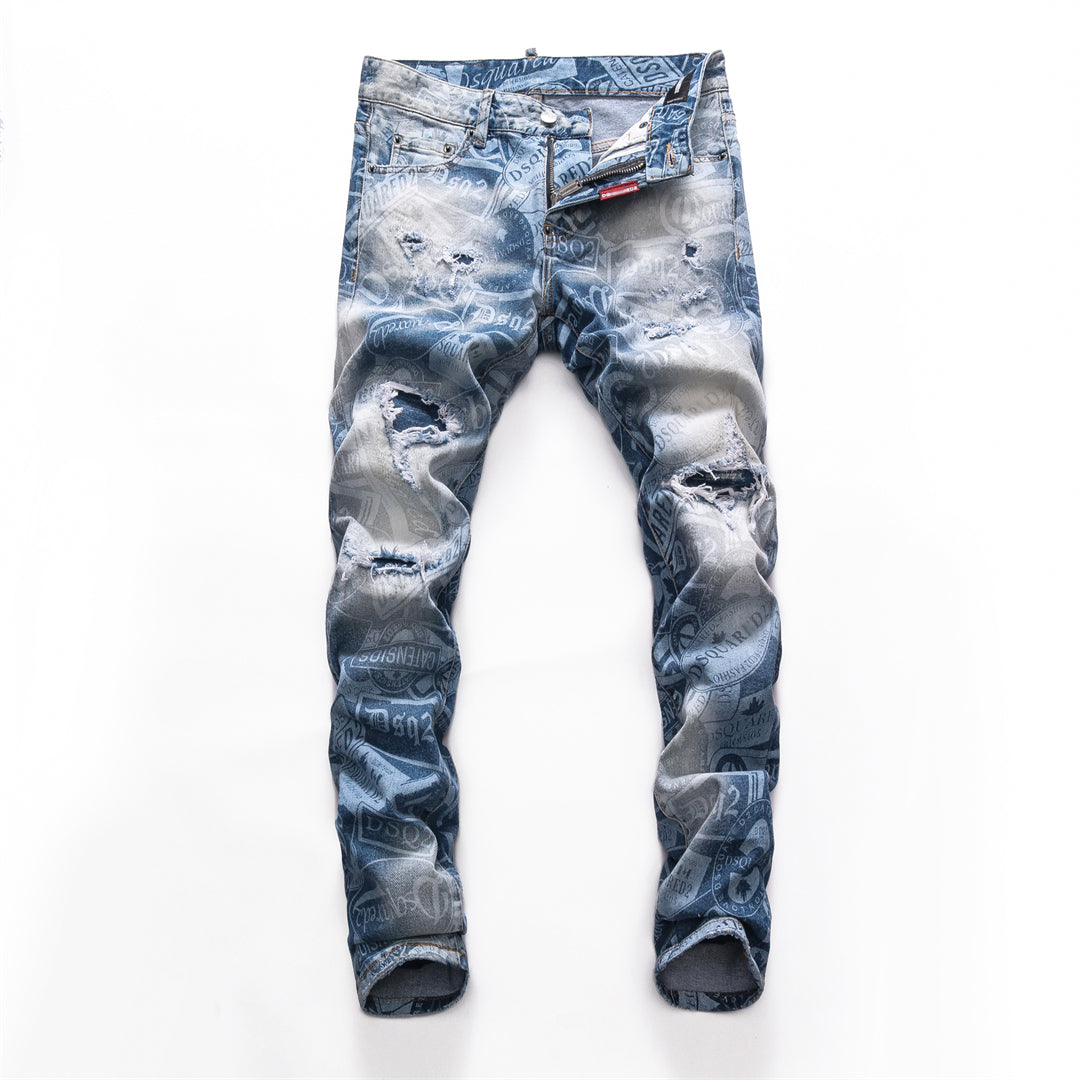 DSQ2 Slim-Fit Ripped Jeans – Italian Design | Dark Wash Denim