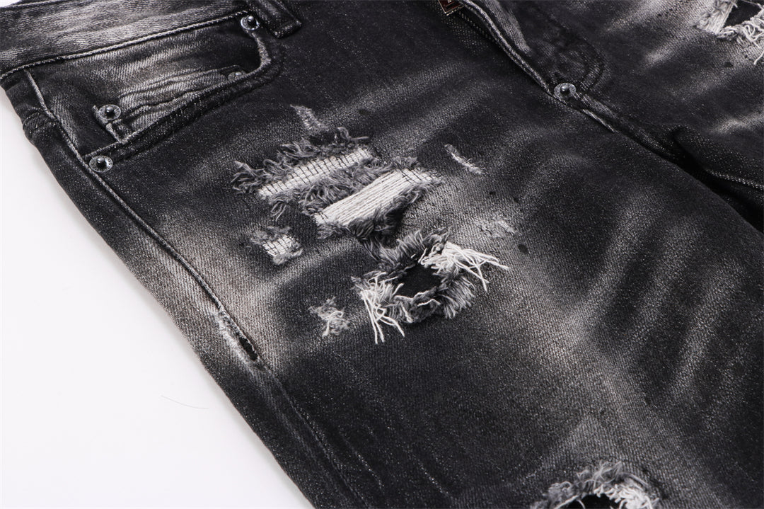 DSQ2 Men's Slim Fit Ripped Black Jeans