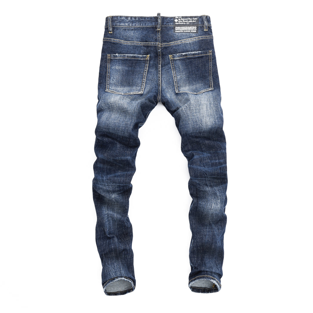DSQ2 Men's Slim Fit Blue Jeans – Italian Design, Stretch Denim