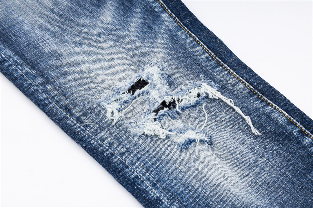 DSQ2 Men's Slim Fit Ripped Jeans – Dark Wash Stretch Denim