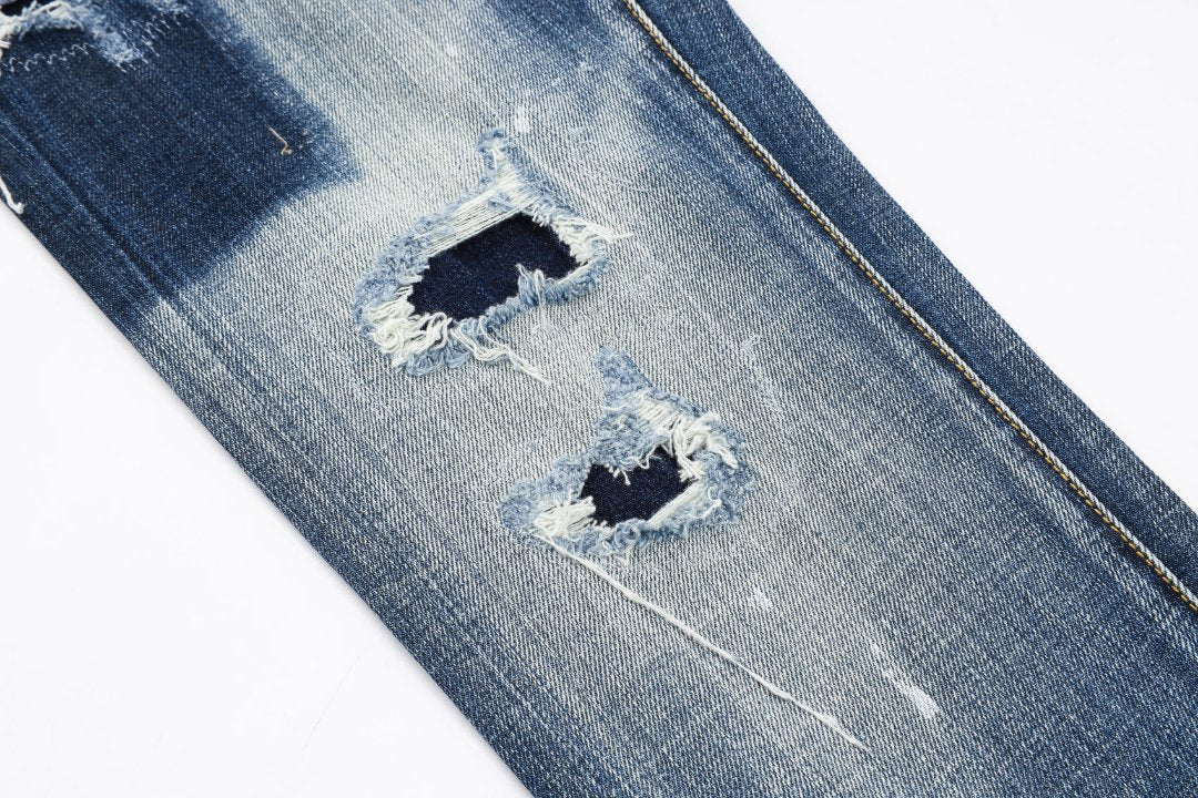 DSQ2 Men's Slim Fit Ripped Jeans – Dark Wash Stretch Denim