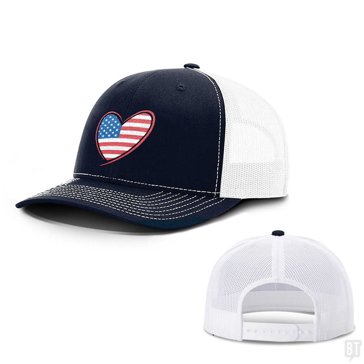 Heart US Flag Hats