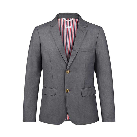 Thom Browne Casual Wool Suit Jacket | Front Zip Closure | Signature Detail