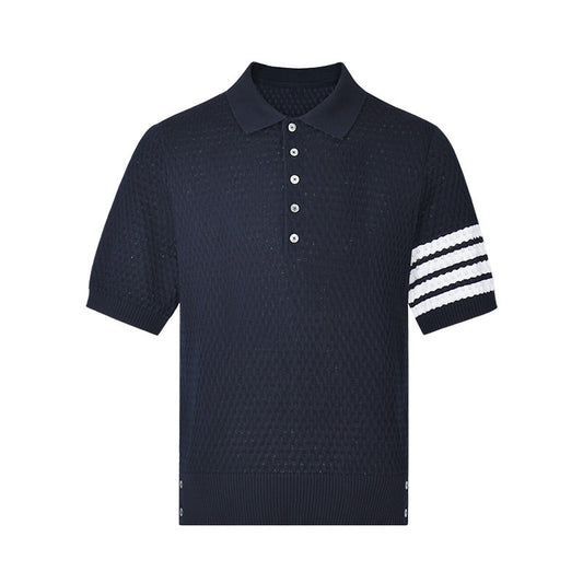 Thom Browne Men's Knitted Polo Shirt | 100% Cotton | Classic Collar