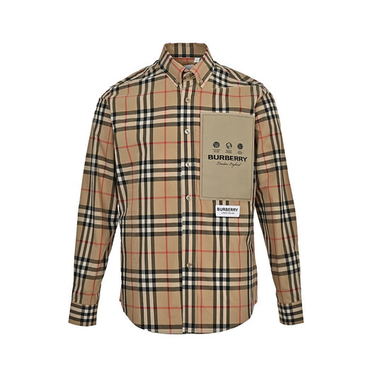 Burberry Patch-Detail Plaid Shirt