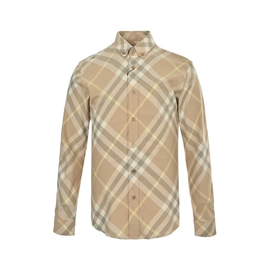 Burberry Cotton Shirt with Diagonal Check